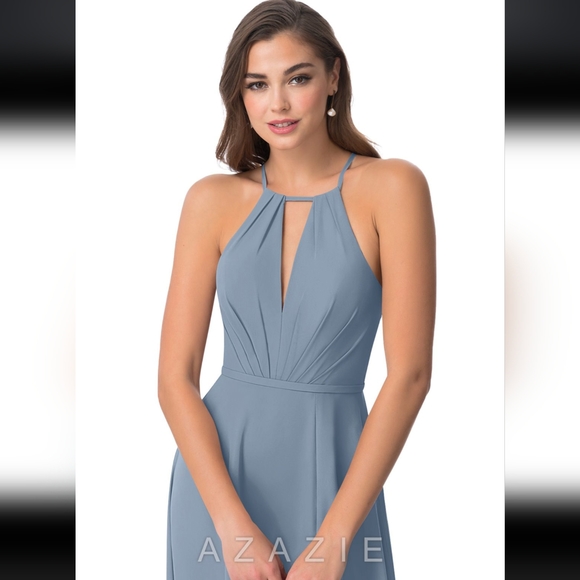 Azazie Evalleen in Dusty Blue - Picture 5 of 9